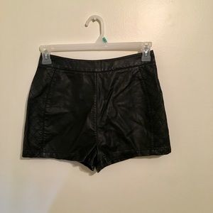 Faux leather shorts